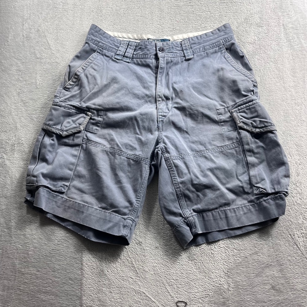 Polo Ralph Lauren Mens Cargo Shorts Size 32 Blue Cotton Utility Hiking Outdoor